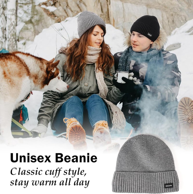 Wmcaps Winter Men Women Fleece Lined Beanie Knitted Hats, Soft Thermal Stocking Skull Caps for Cold Weather - Image 5